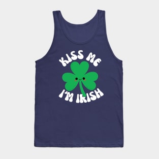 Kiss Me I'm Irish Kawaii Shamrock St Patricks Day Funny Tank Top